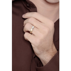 Bague en or jaune et blanc 18k avec zircon 2