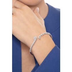 Bracelet rigide en or blanc 18 carats et diamants 2