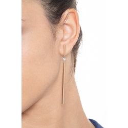 Boucles d’oreilles pendantes en or rose et blanc 18k avec diamant 2