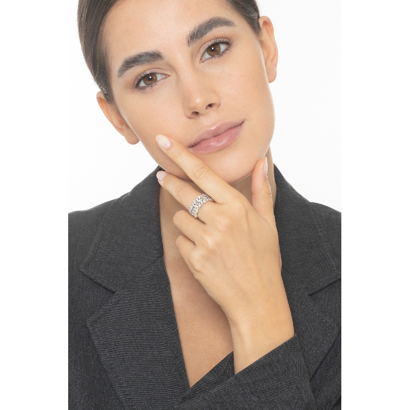 Bague navettes en or blanc 18 ct avec diamants 