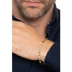 Bracelet homme rigide en or jaune 18k diamants noirs 2
