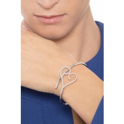 Bracelet or blanc 18k grand cœur diamants brillants 2