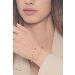 Bracelet semi rigide en or rose 18k avec gouttes et diamants 2