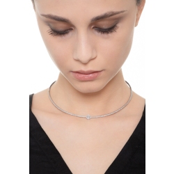 Collier semi-rigide femme en or blanc 18k avec diamants 2