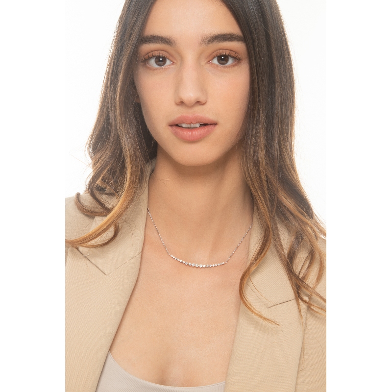 Collier ras du cou en Or 750 avec maillon diamant