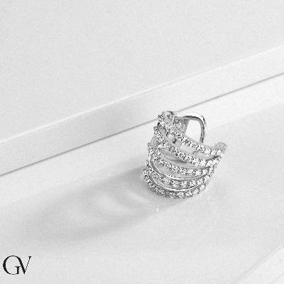 Ear cuff en or blanc 18 carats avec diamants