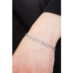 Bracelet personnalisé prénom  ALICE  en or blanc 750 et diamants  2
