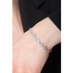 Bracelet personnalisé  AMORE  en or blanc 750 et diamants 2