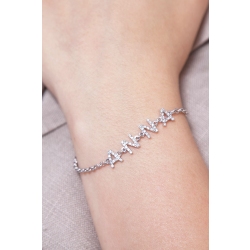 Bracelet personnalisé prénom ANNA en or blanc 750 et diamants  2