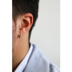 Créole unique homme en or blanc 18 carats avec des diamants 2