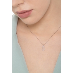 Collier pendentif lettre  S en or blanc 18K et diamants 2