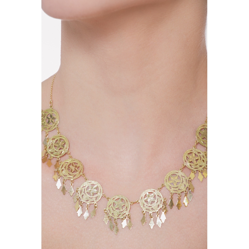 Collier en or jaune 18k neuf pendentifs