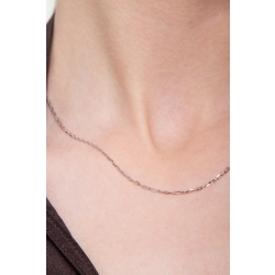 Chaîne en or blanc 18k à mailles rolò 45 cm 2