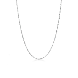 Collier or blanc 18k avec inserts diamantés 40 cm
