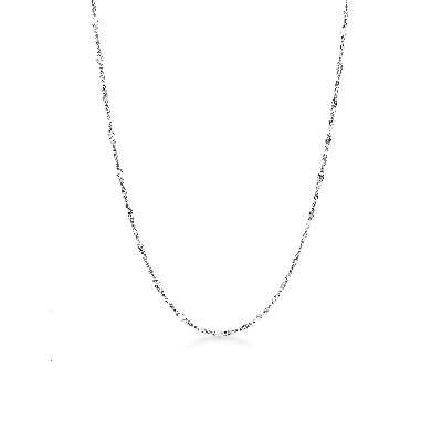 Collier or blanc 18k avec inserts diamantés 40 cm