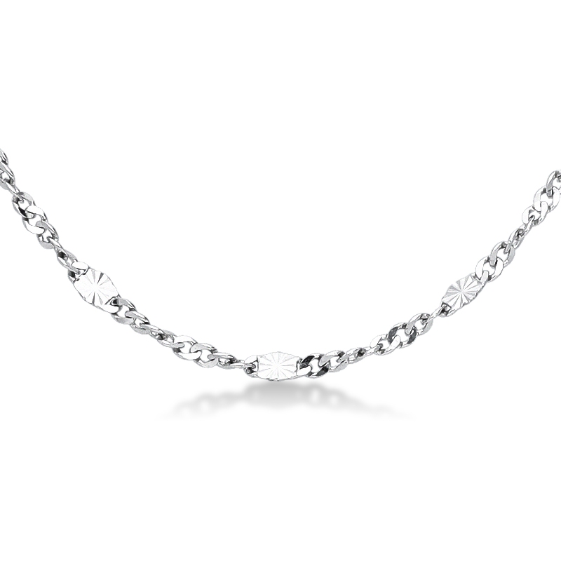 Collier diamanté en or blanc 18k 50 cm