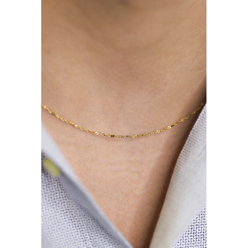 Collier diamanté en or jaune 18k, 50 cm