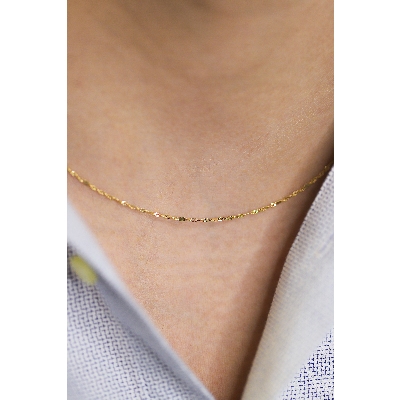 Collier diamanté en or jaune 18k, 50 cm