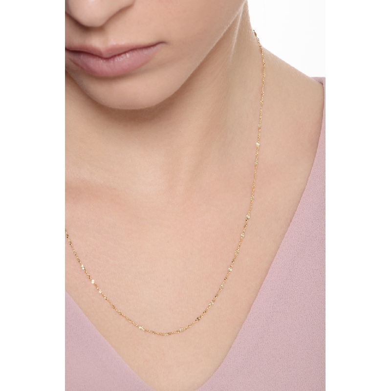 Collier diamanté en or jaune 18k, 50 cm