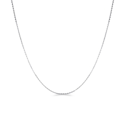 Chaîne or blanc 18k 45 cm design godronné