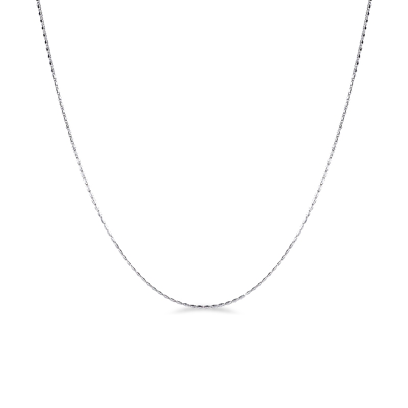 Chaîne or blanc 18k 45 cm design godronné