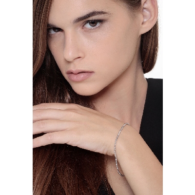 Bracelet boules diamantées en or blanc 18k