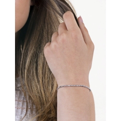 Bracelet en or blanc 18 carats à boules godronnées, cm 21 2