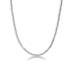 Collier avec perles diamantées en or blanc 750