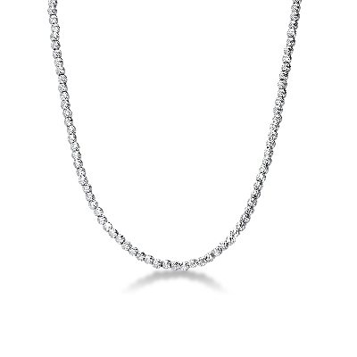 Collier avec perles diamantées en or blanc 750