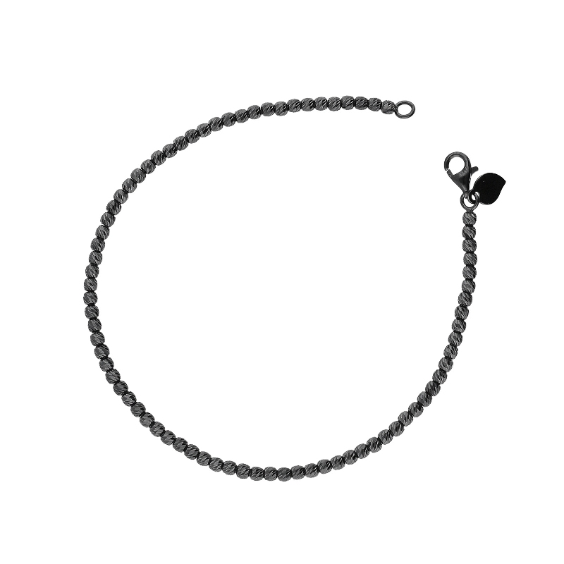 Bracelet en or noir diamanté 18k avec cœur