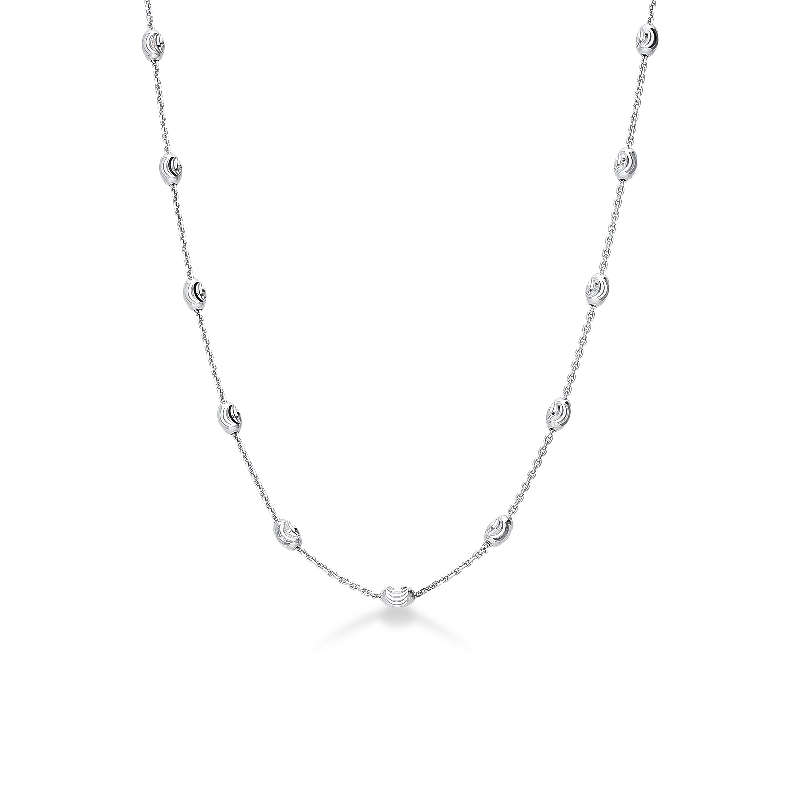 Collier en or blanc 18k avec ovales diamantés