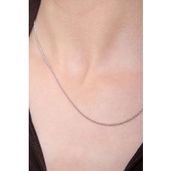 Collier or blanc 18k chaîne rolò 45 cm 2