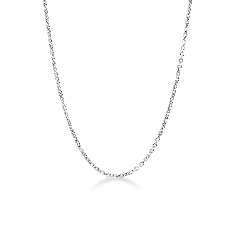 Collier or blanc 18k chaîne rolò 45 cm