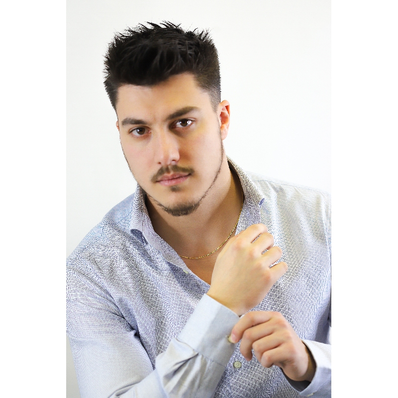 Chaîne maille épi en or jaune 18k, 50 cm