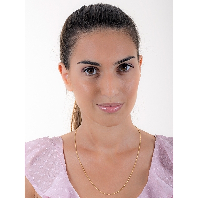 Chaîne maille épi en or jaune 18k, 50 cm