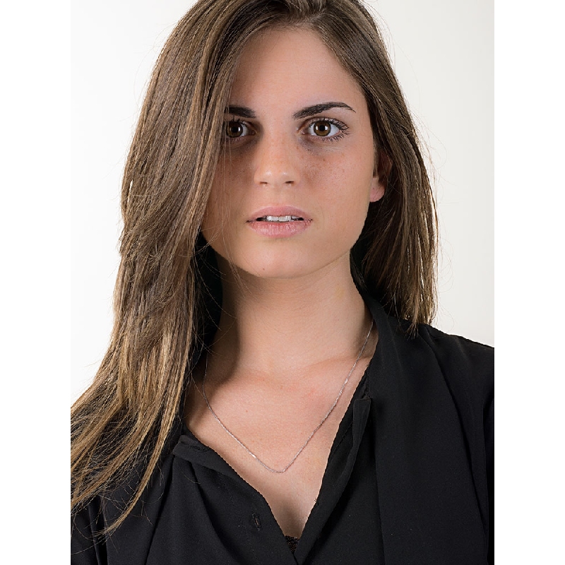 Chaîne vénitienne godronnée en or blanc 50 cm