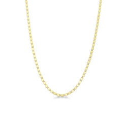 Collier en Or Jaune 18k Maille Godronnée 2 mm