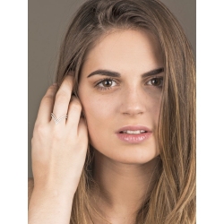 Bague en V à double rang en or blanc 18k avec diamants 2