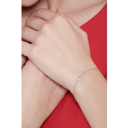 Bracelet en or blanc 18k avec cœur et diamants 2
