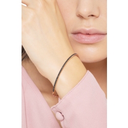 Bracelet rigide en or rose 18k avec des diamants noirs 2
