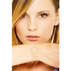 Bracelet en or blanc 18k avec un cercle 25 mm Diamants 2