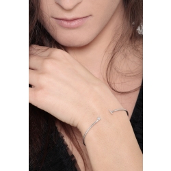 Bracelet rigide avec lettre  I en diamants et or blanc 750 2