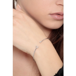 Bracelet rigide en or blanc 18k avec lettre Z 2