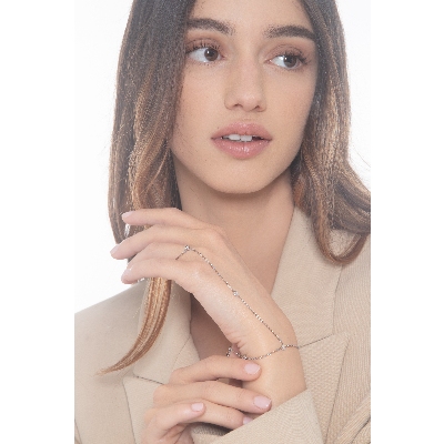 Bague-bracelet en or blanc 18k avec diamants ct. 0,05