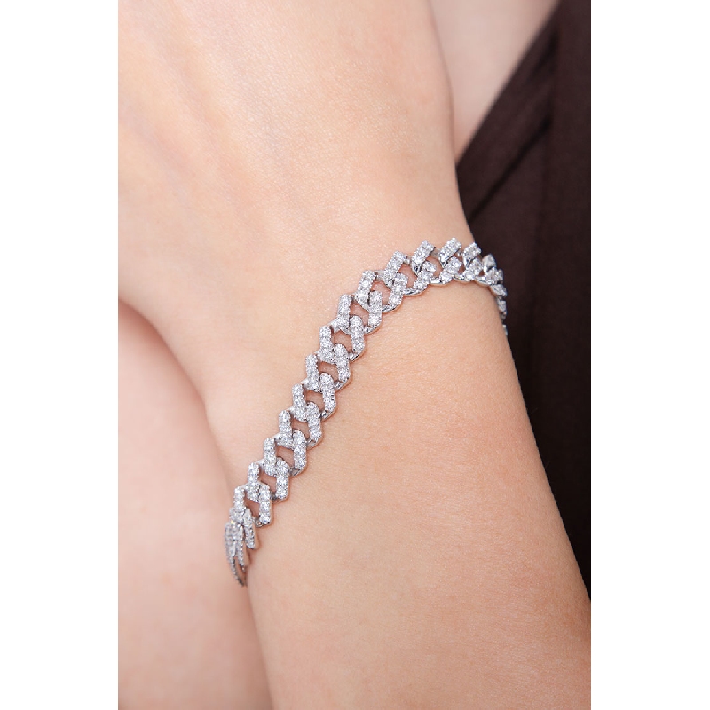 Bracelet maillons Cuban Link diamants