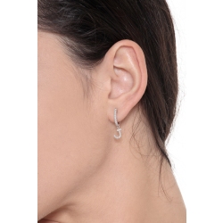 Mono boucle d'oreille en or blanc 18 carats, avec lettre J en diamants 2