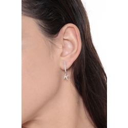 Mono boucle d'oreille en or blanc 18 carats, avec lettre K sertie de diamants 2