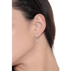 Pendentif lettre  U en or blanc 750 et diamants 2