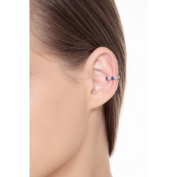 Earcuff en or blanc 18 carats avec diamants et saphirs bleus 2