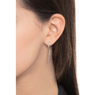 Boucles d'oreilles en or blanc 18k avec diamants ct. 0,14